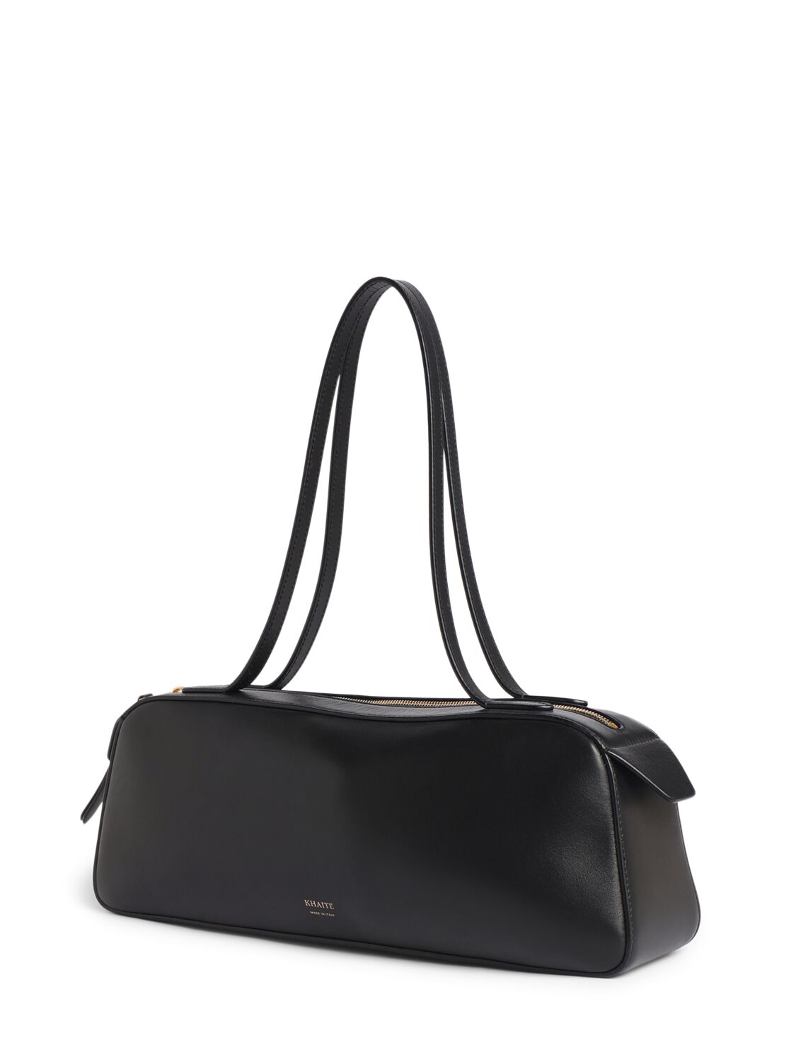 Shop Khaite Simona Smooth Leather Shoulder Bag In Black