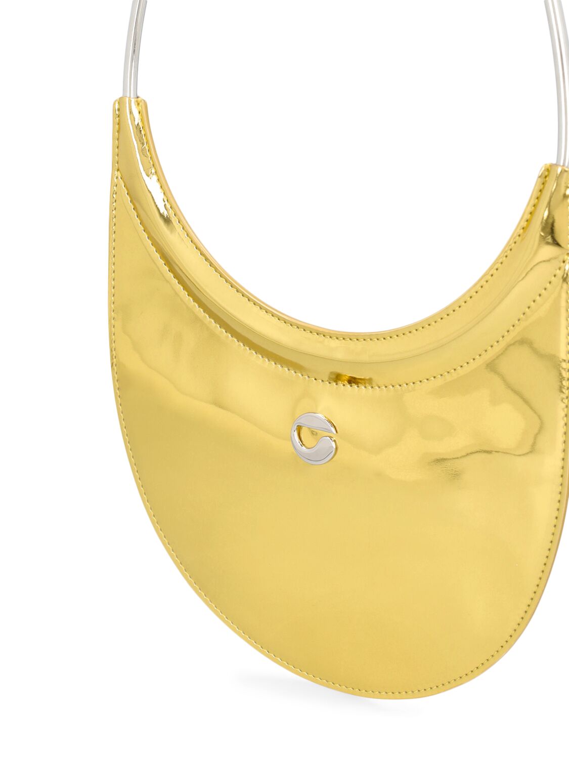 Shop Coperni Swipe Metallic Ring Bag In Gold