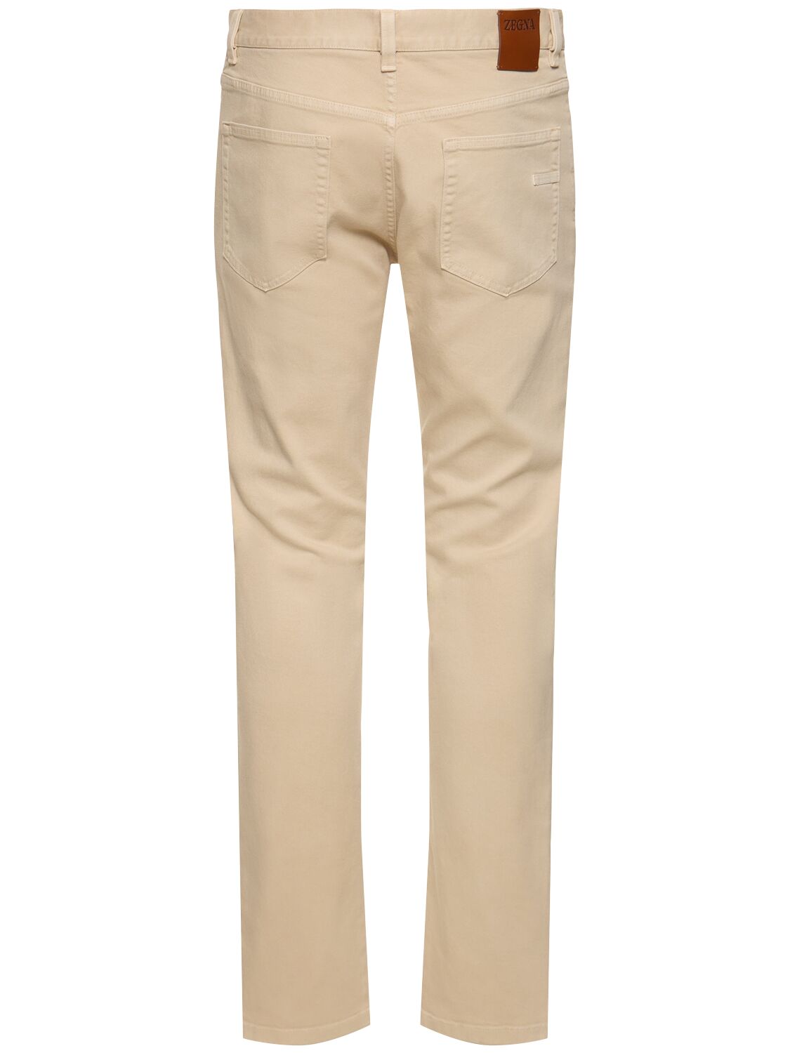 Shop Zegna Five Pocket Cotton Pants In Light Beige