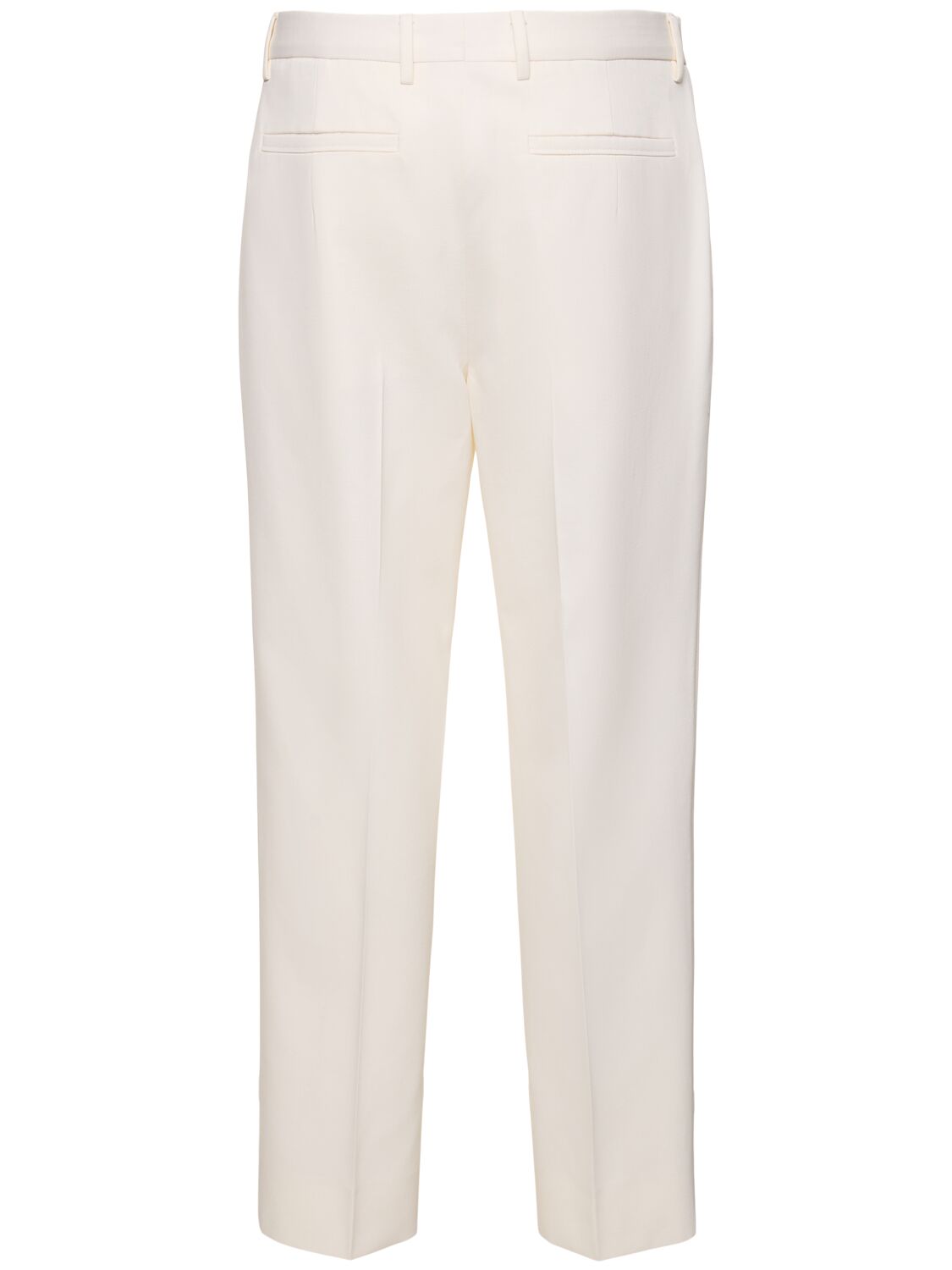 Shop Zegna Cotton & Wool Pleated Pants In White