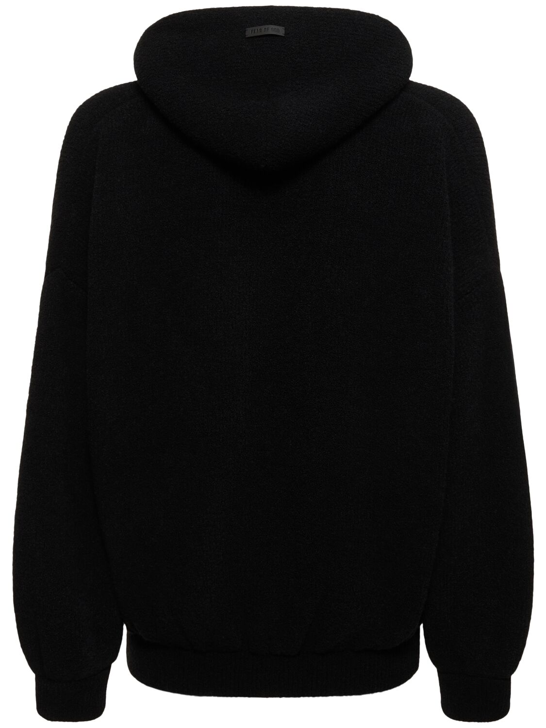 Shop Fear Of God Wool Blend Logo Hoodie In Black