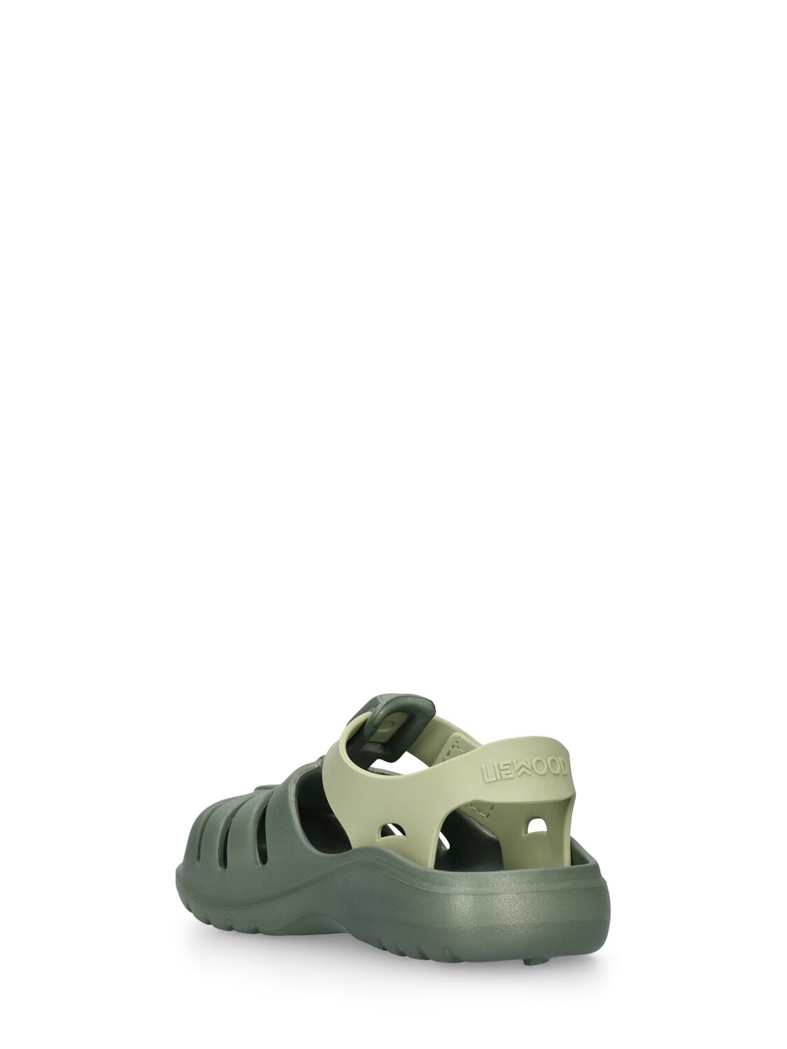 Shop Liewood Rubber Jelly Sandals In Military Green