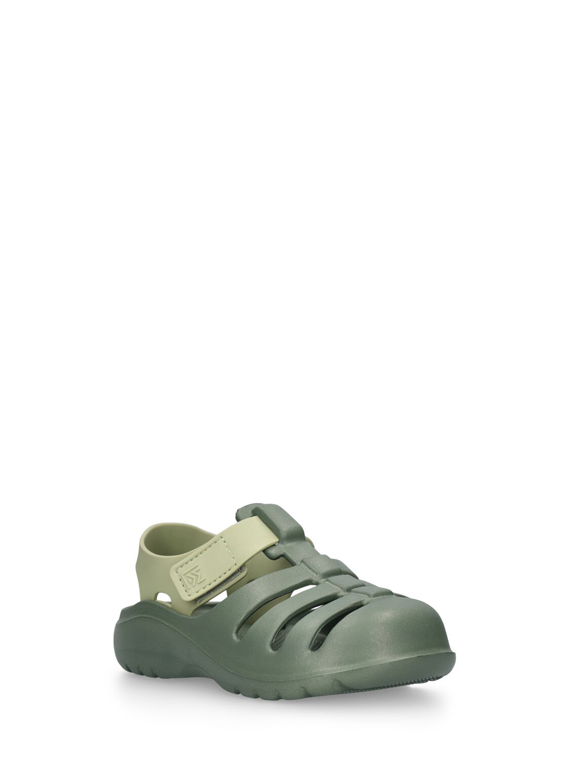 Shop Liewood Rubber Jelly Sandals In Military Green