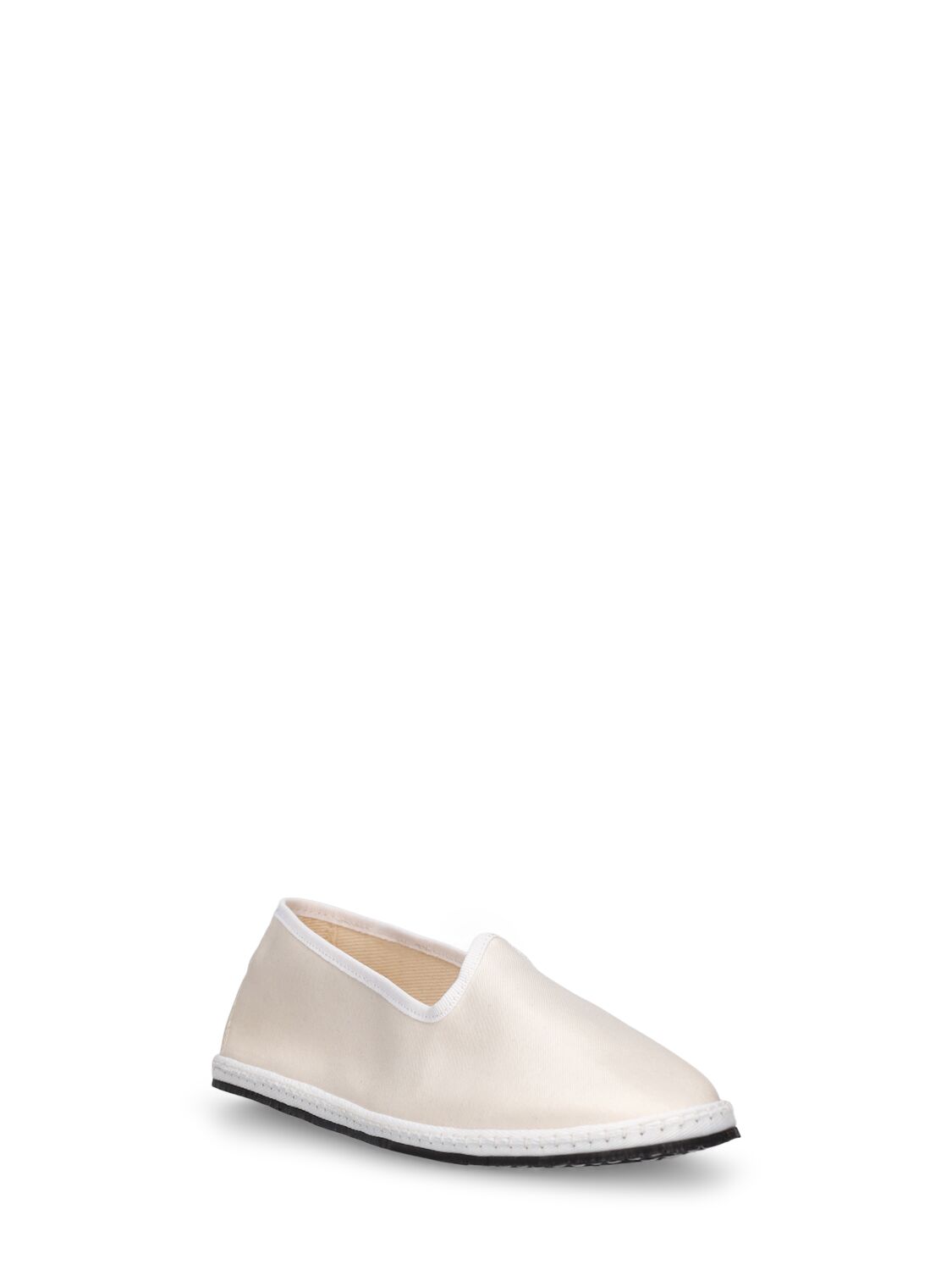 Shop Vibi Venezia 10mm Snow White Satin Slippers In Ivory