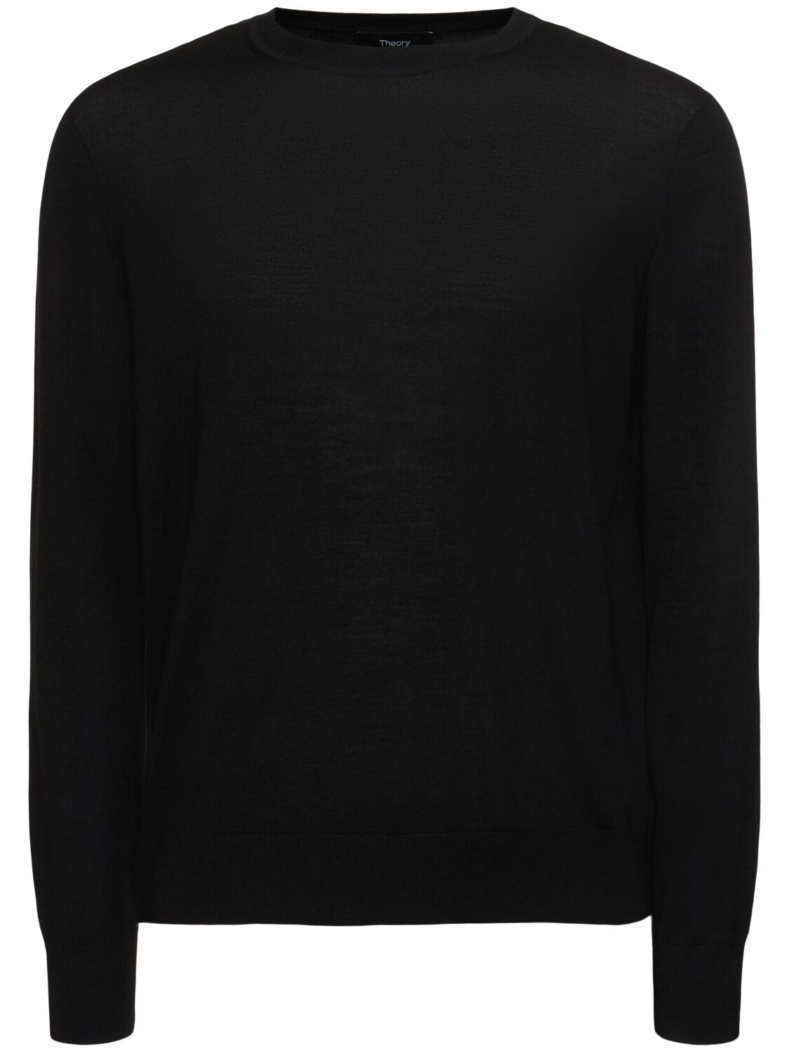 Shop Theory Wool Blend Knit Crewneck Sweater In Black