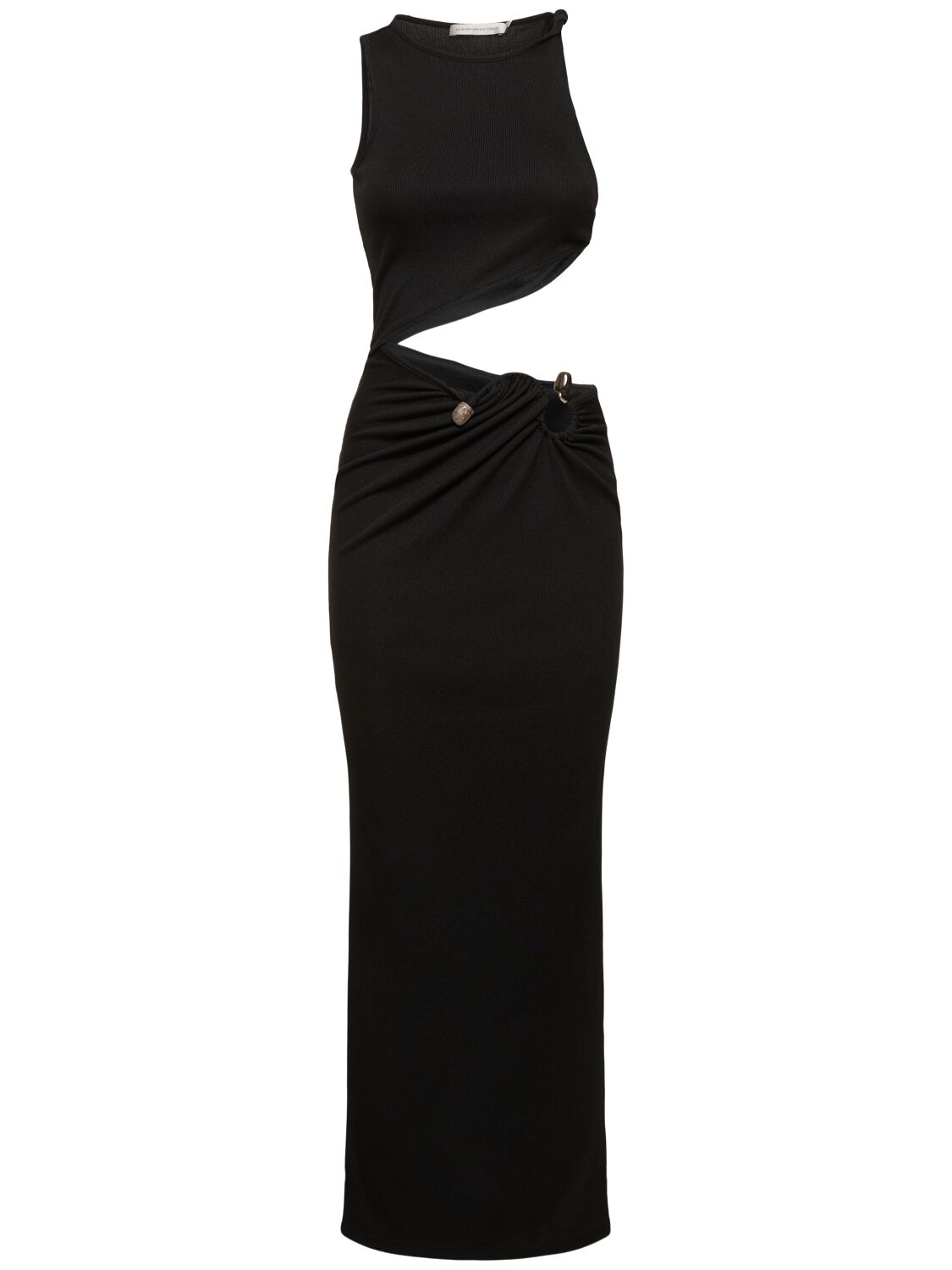 Shop Christopher Esber Stone Sleeveless Tank Dress In Black