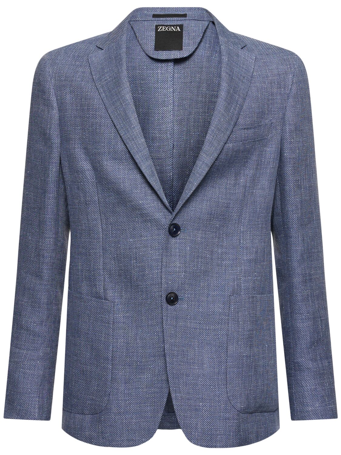 Image of Linen & Cotton Single Breasted Blazer