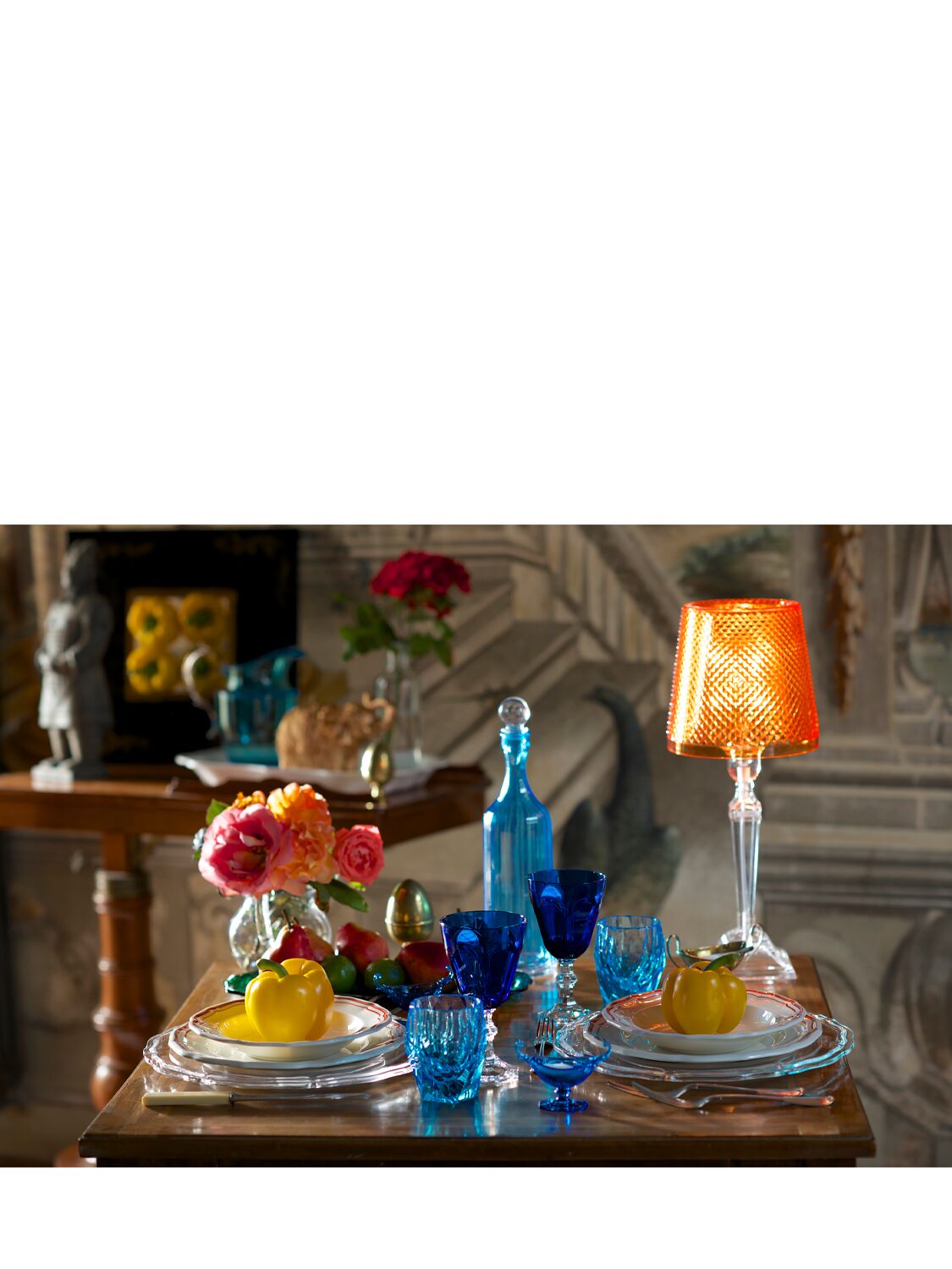 Shop Mario Luca Giusti Set Of 6 Dolce Vita Acrylic Wine Glasses In Royal Blue