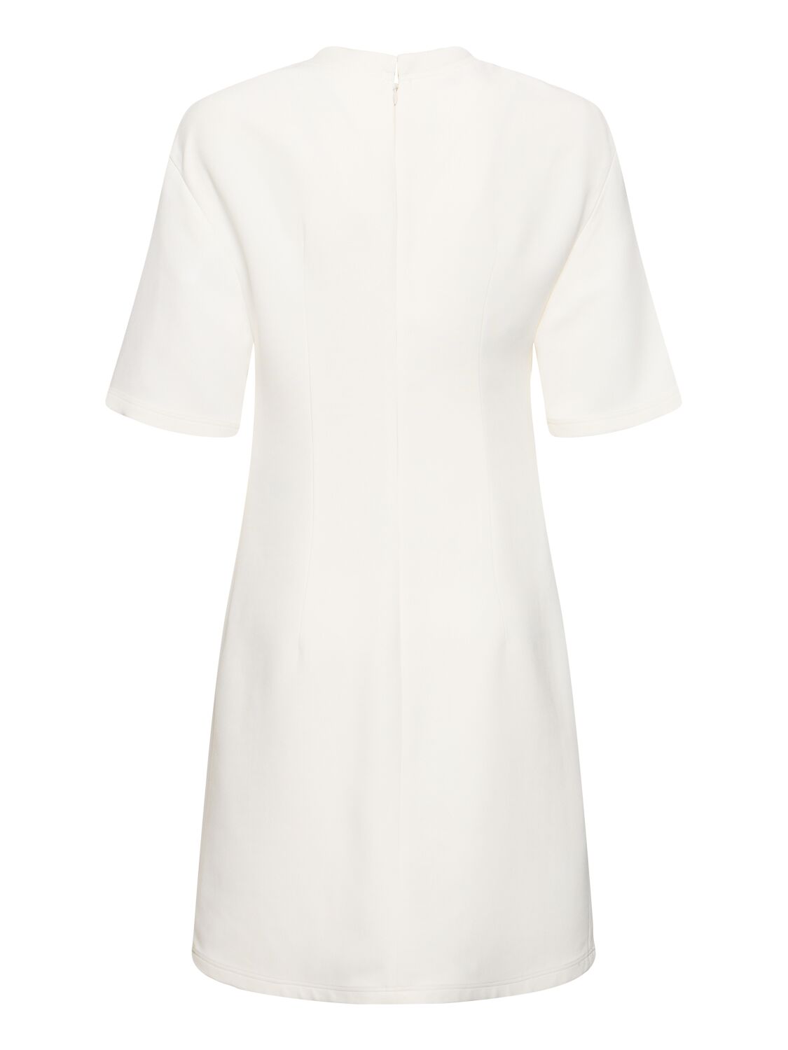 Shop Valentino Short Sleeve Crepe Mini Dress In White