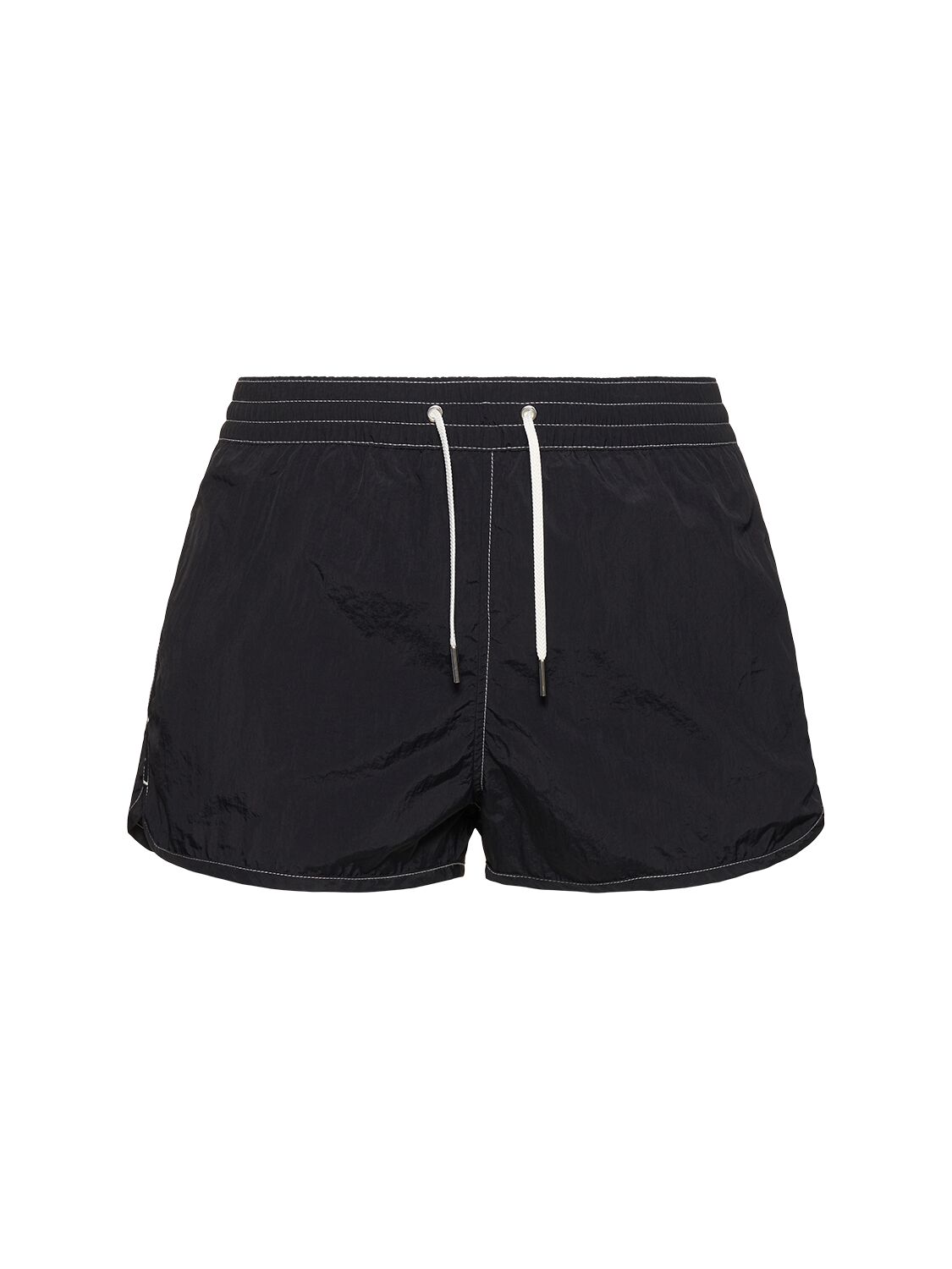 Contrast Stitching Nylon Swim Shorts