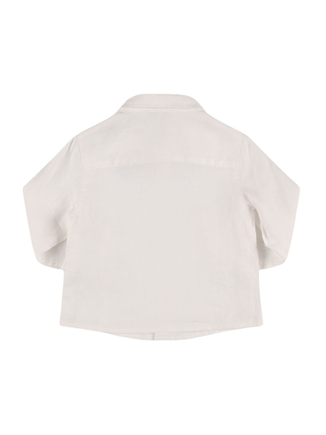 Shop Emporio Armani Linen Poplin Shirt In White