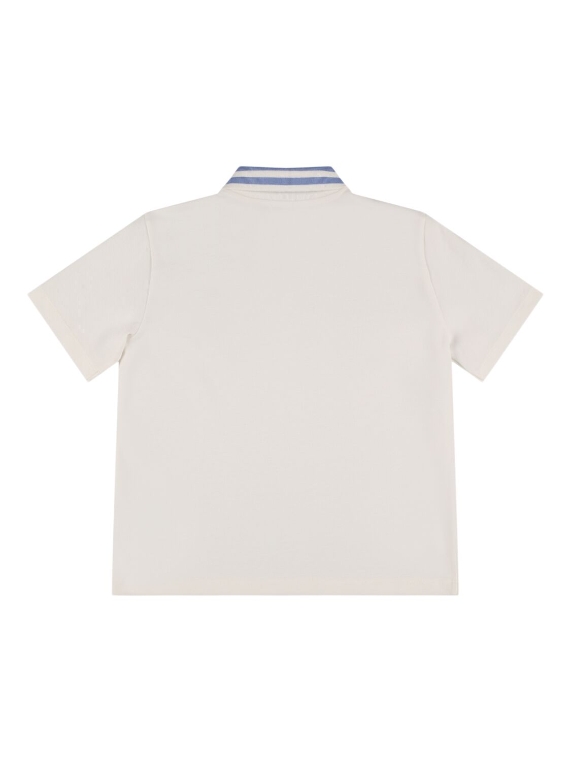 Shop Etro Cotton Jersey Piquet Polo Shirt In Ivory,lightblue