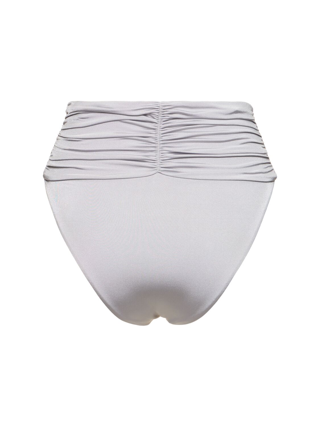 Magda Butrym Lycra 3d Flower High Rise Bikini Bottom In 浅灰色