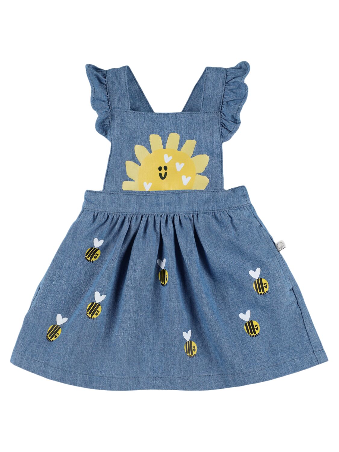 Stella Mccartney Kids' Organic Cotton Denim Dress In Blue