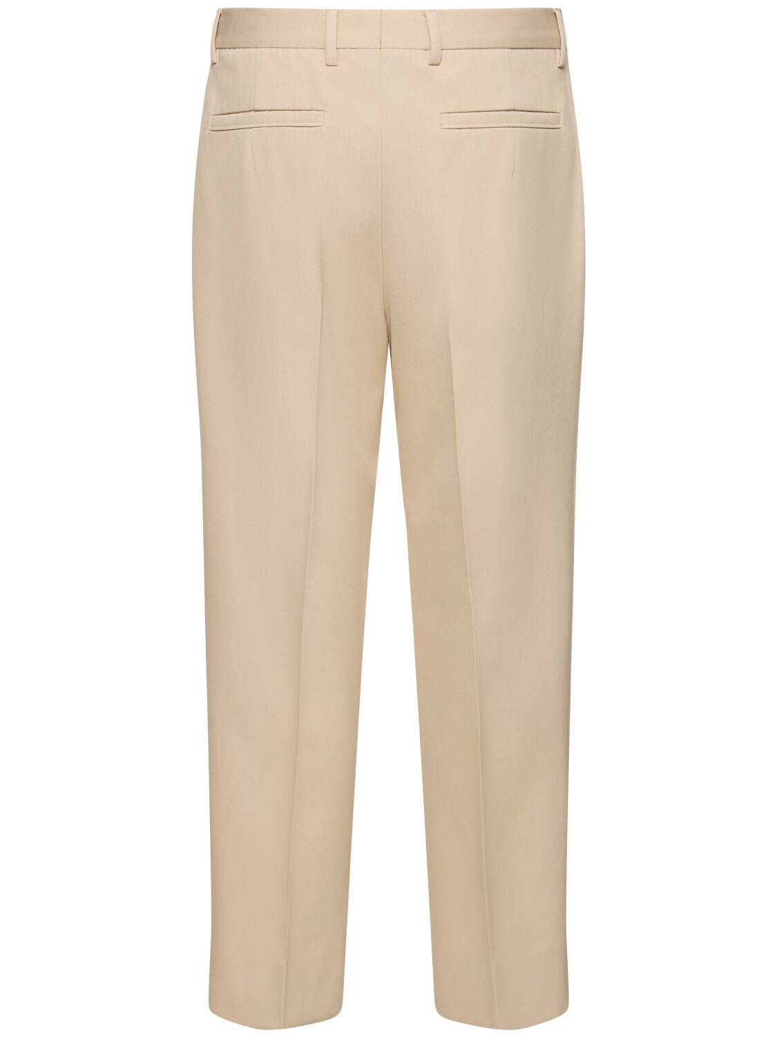 Shop Zegna Cotton & Wool Pleated Pants In Light Beige