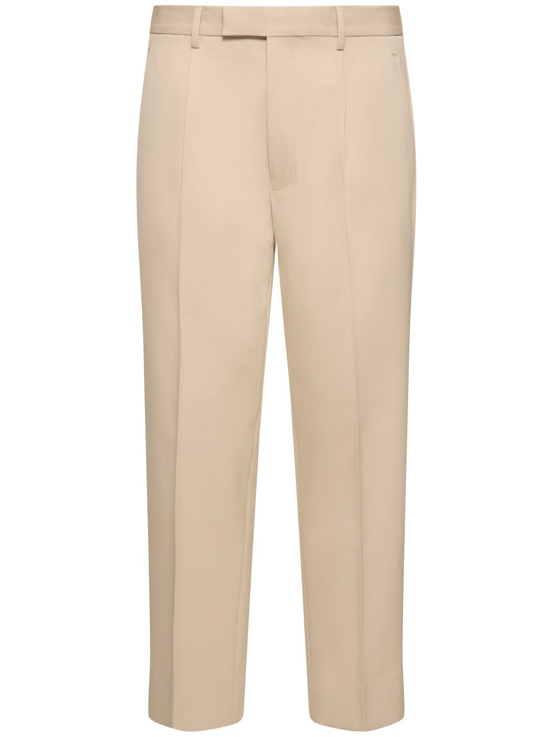 Zegna Cotton & Wool Pleated Pants In Light Beige