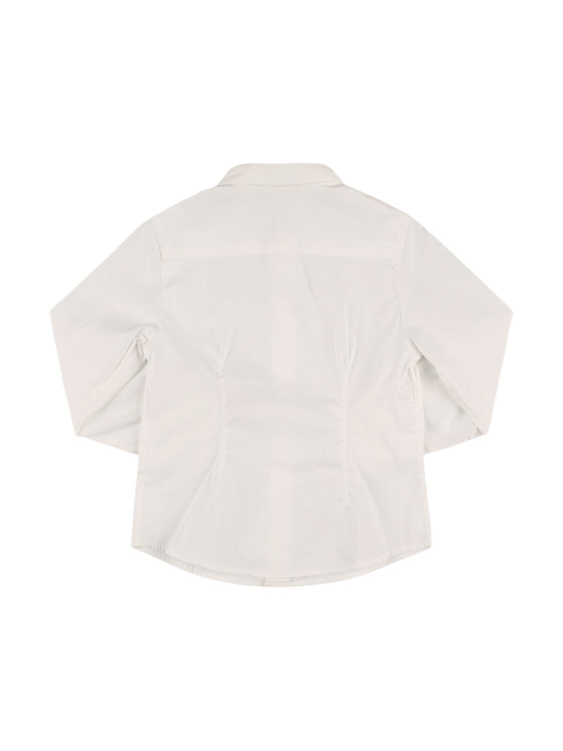 Shop Emporio Armani Cotton Blend Poplin Shirt In White