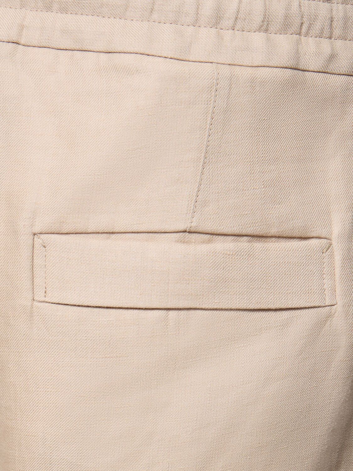 Shop Zegna Oasi Linen Pants In Light Beige