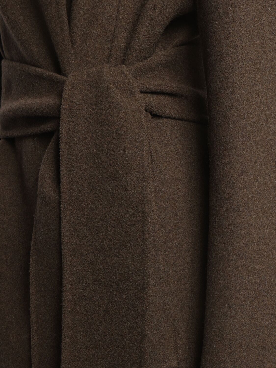 Shop Khaite Lea Wool Long Coat In Brown