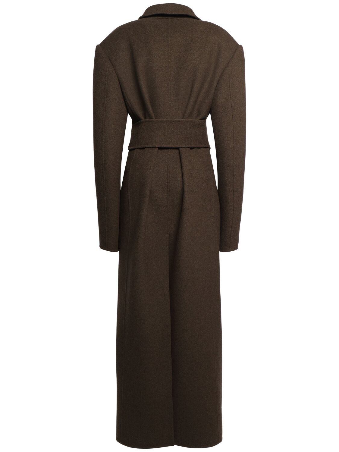 Shop Khaite Lea Wool Long Coat In Brown