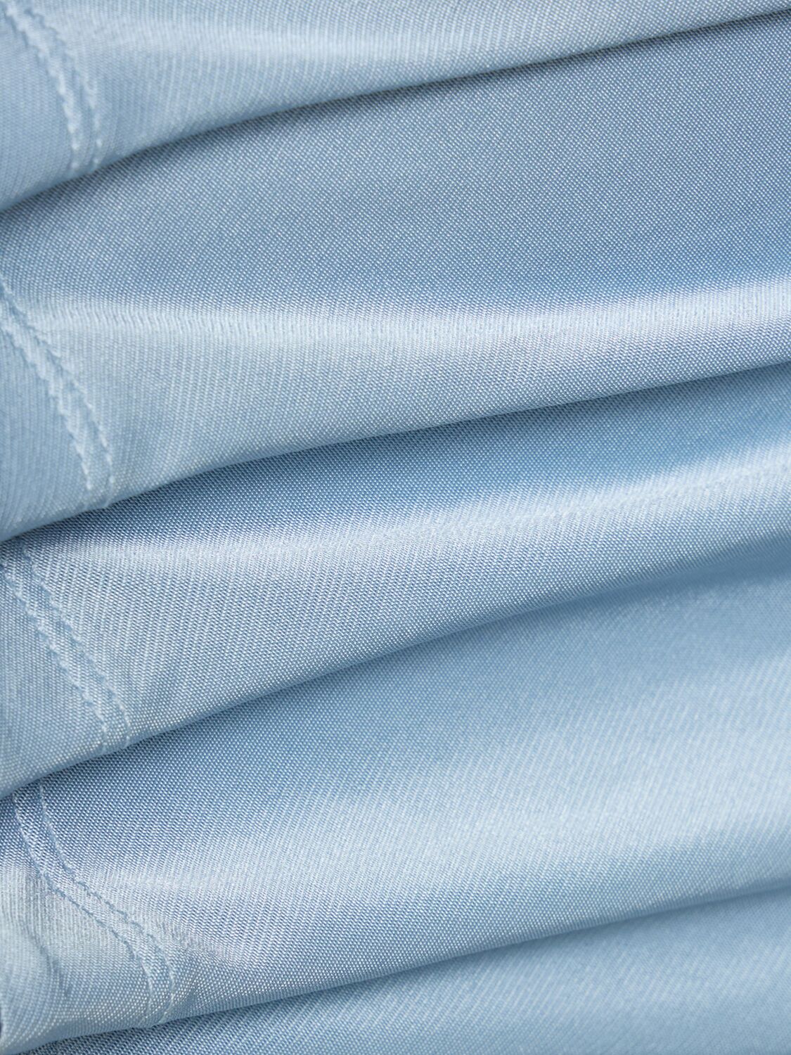 Shop Rabanne Sleeveless Draped Jersey Midi Dress In Light Blue