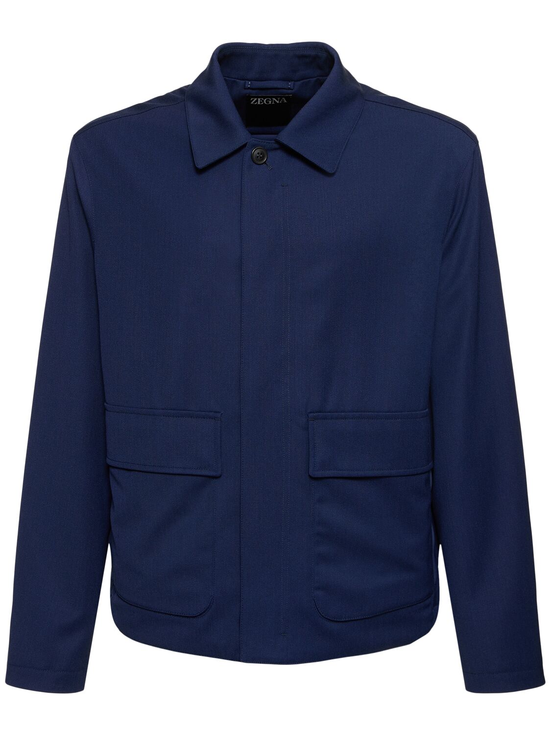 Zegna Wool & Silk Water Repellent Jacket In Blue