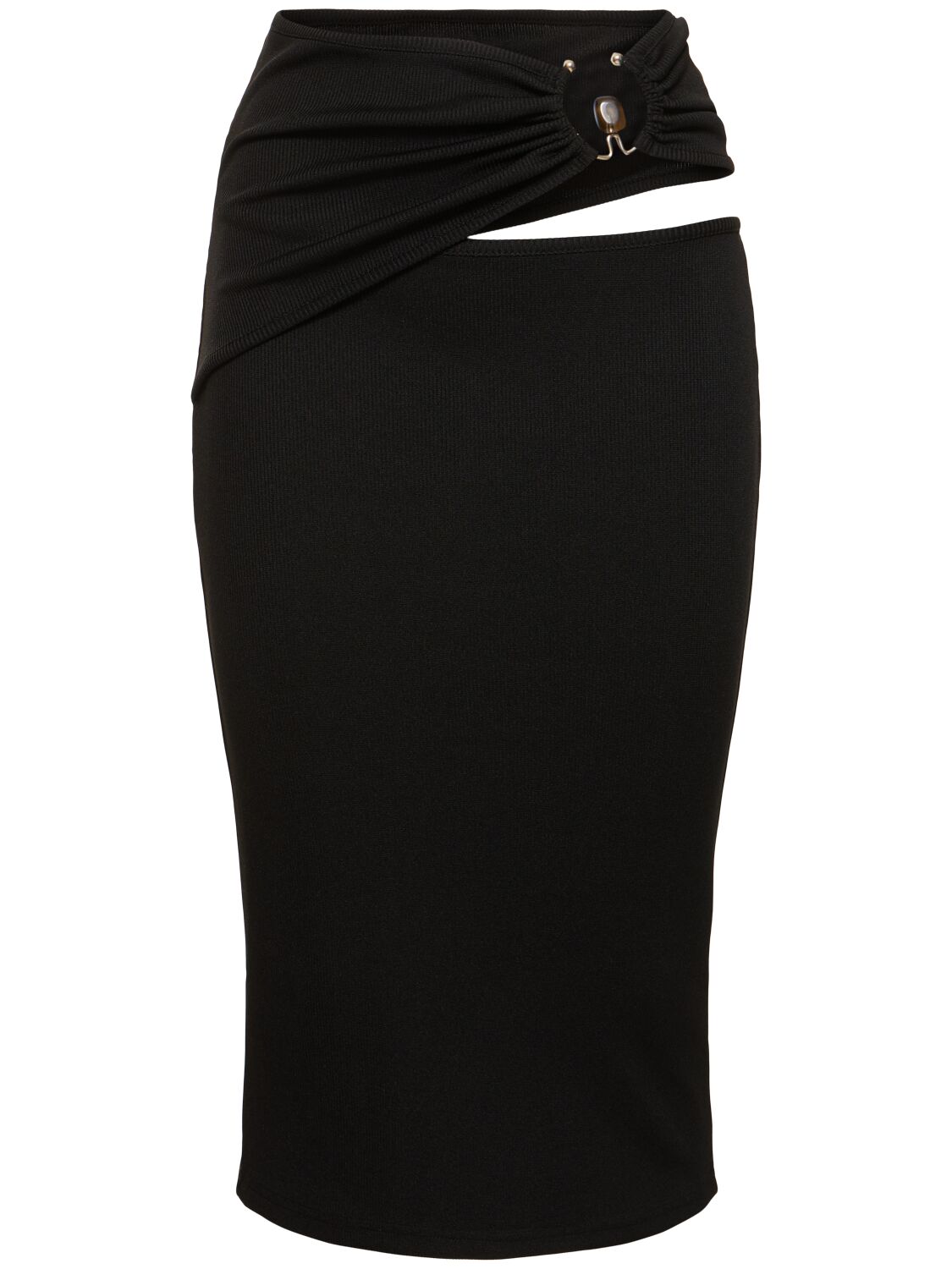 Shop Christopher Esber Orbit Ring Midi Skirt In Black