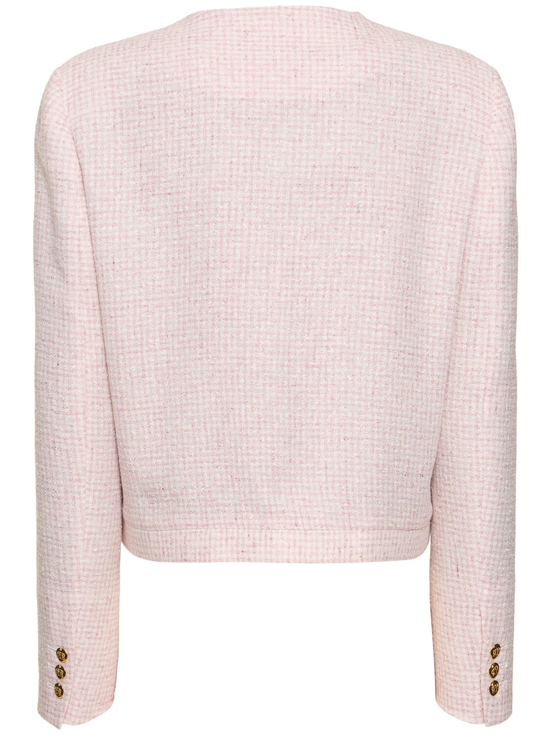 Shop Blazé Milano Panakeia Shamo Bolero Linen Blend Jacket In Pink
