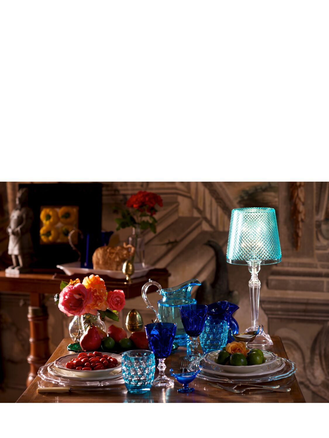 Shop Mario Luca Giusti Set Of 6 Dolce Vita Acrylic Glasses In Royal Blue