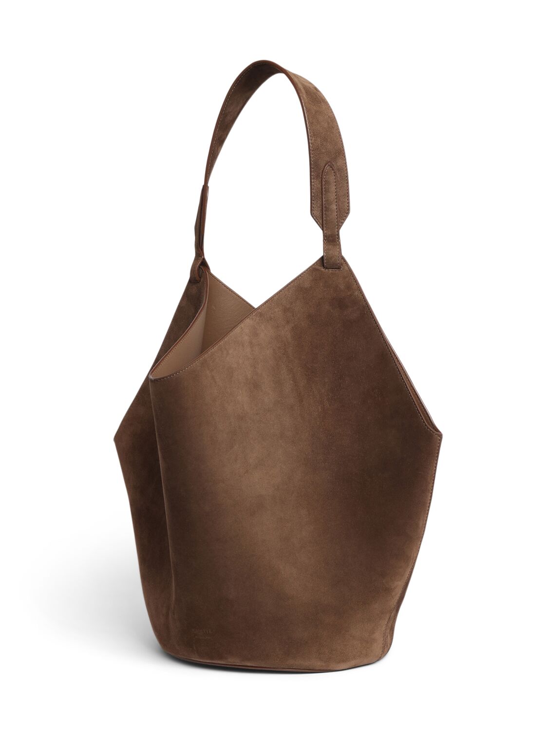 Shop Khaite Medium Lotus Suede Tote Bag In Cedar