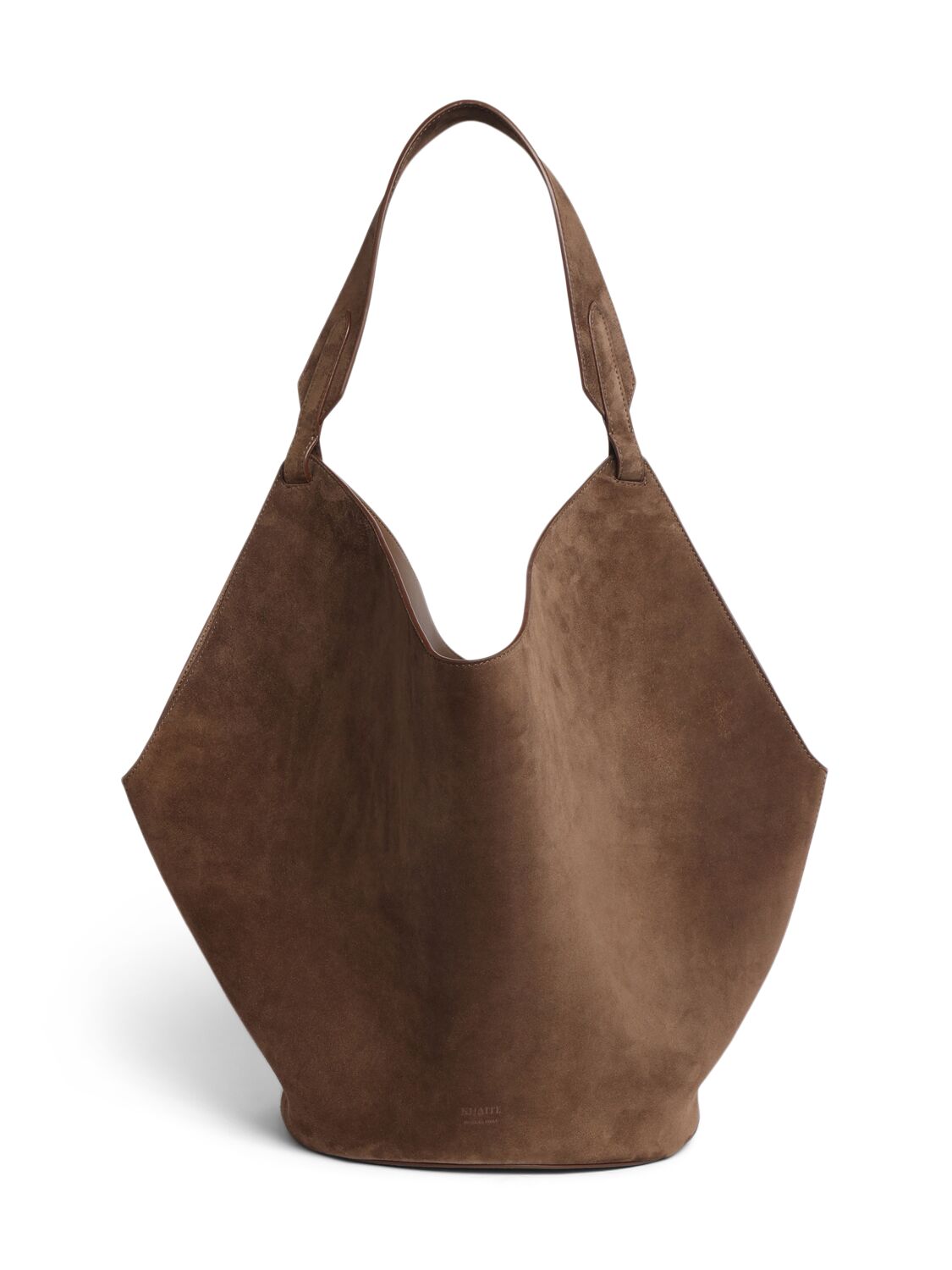 Shop Khaite Medium Lotus Suede Tote Bag In Cedar