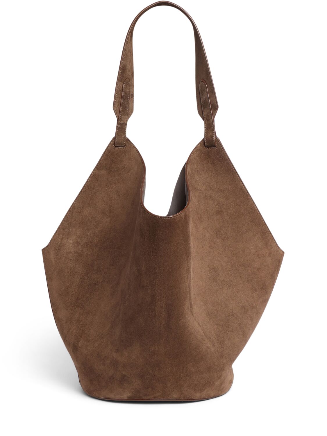 Shop Khaite Medium Lotus Suede Tote Bag In Cedar