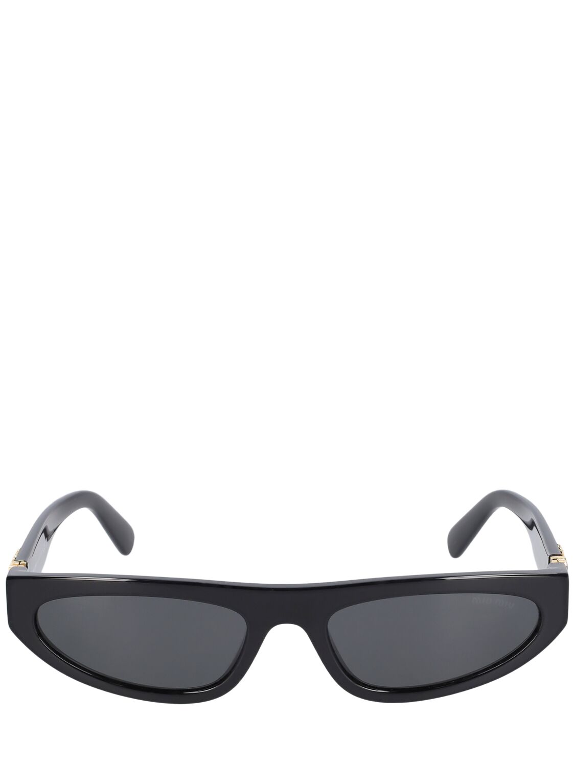 Miu Miu Black Pointed Cat-eye Sunglasses In Black,grey
