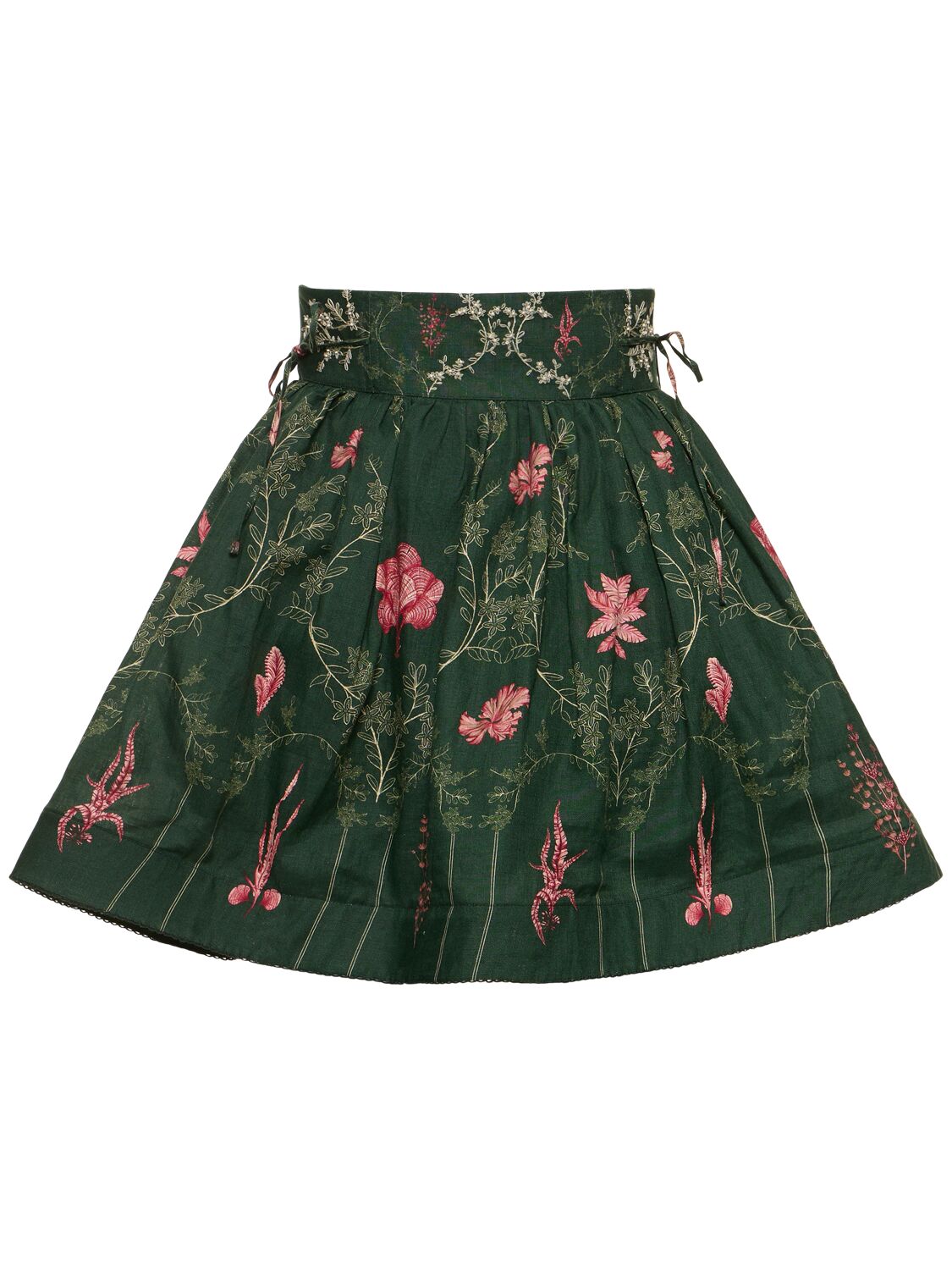 Shop Agua By Agua Bendita Nori Encaje Linen Mini Skirt In Multicolor