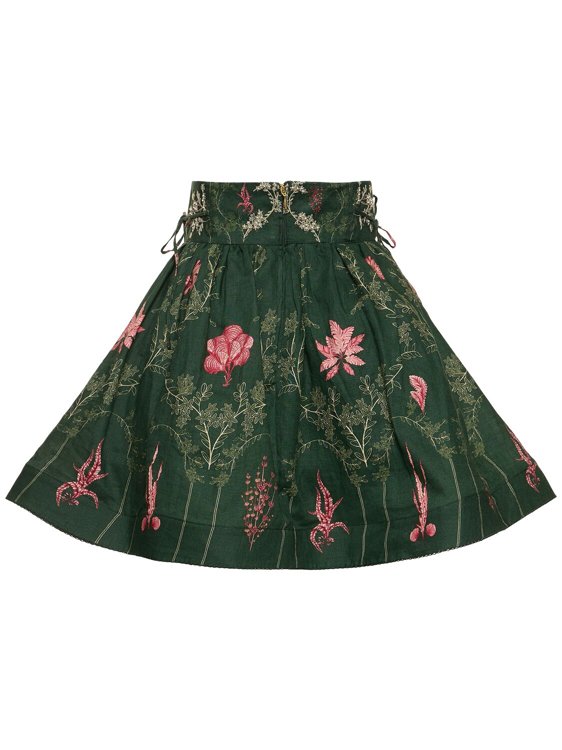 Shop Agua By Agua Bendita Nori Encaje Linen Mini Skirt In Multicolor