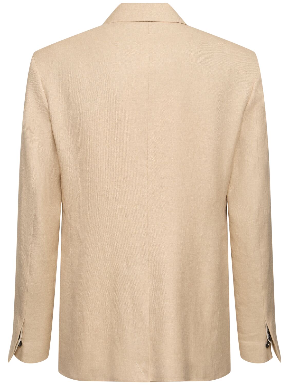 Shop Zegna Linen & Wool Single Breasted Blazer In Beige