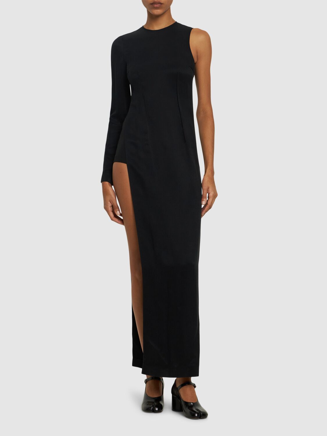 Fluid Cupro Twill Long Dress