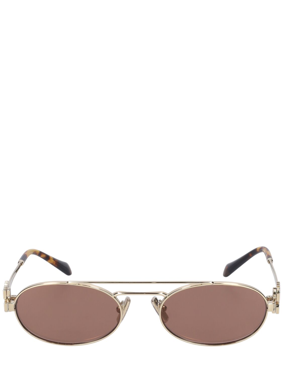 Miu Miu Round Metal Sunglasses In Brown