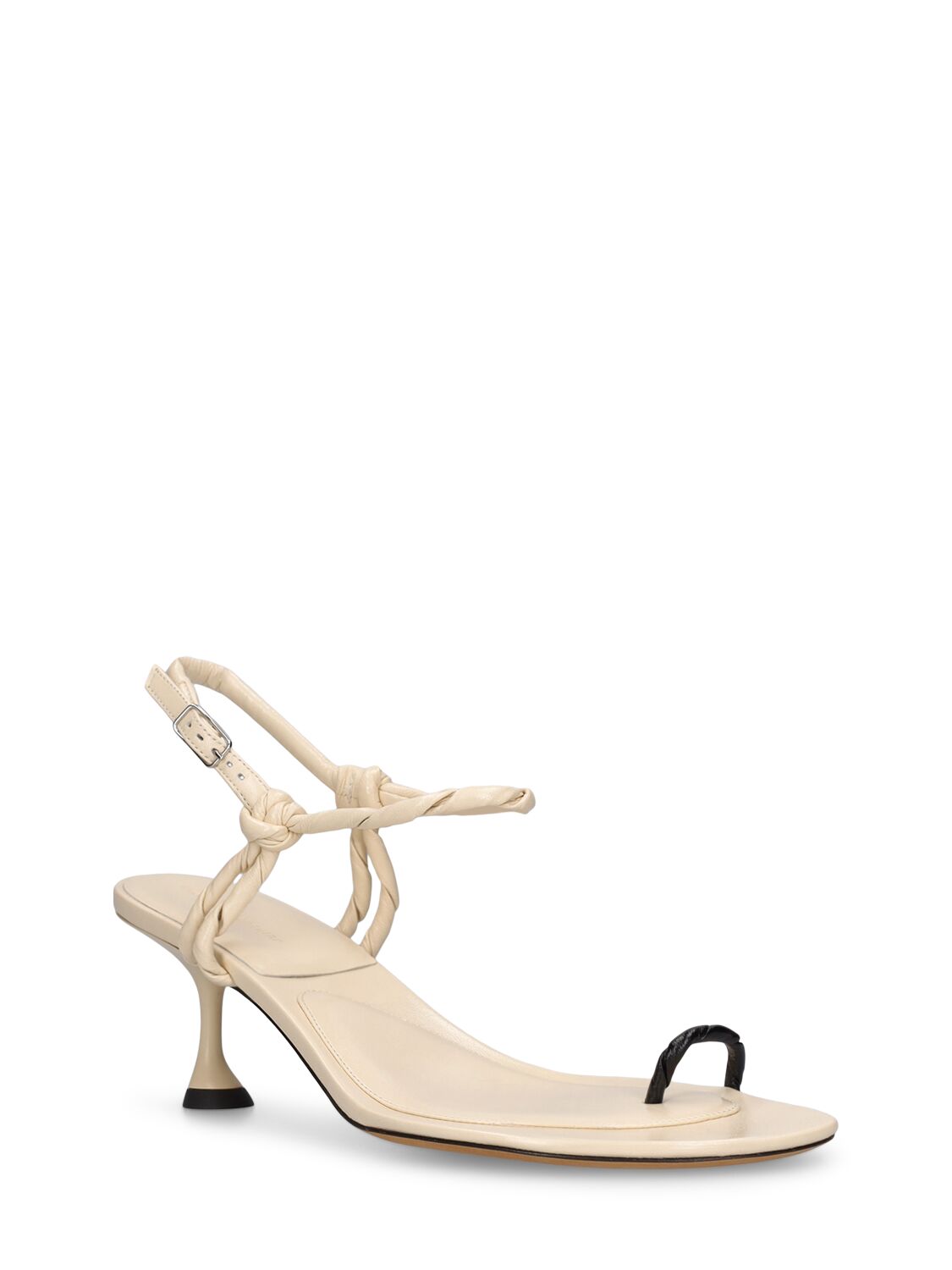 Shop Proenza Schouler 65mm Leather Toe Ring Sandals In Natural