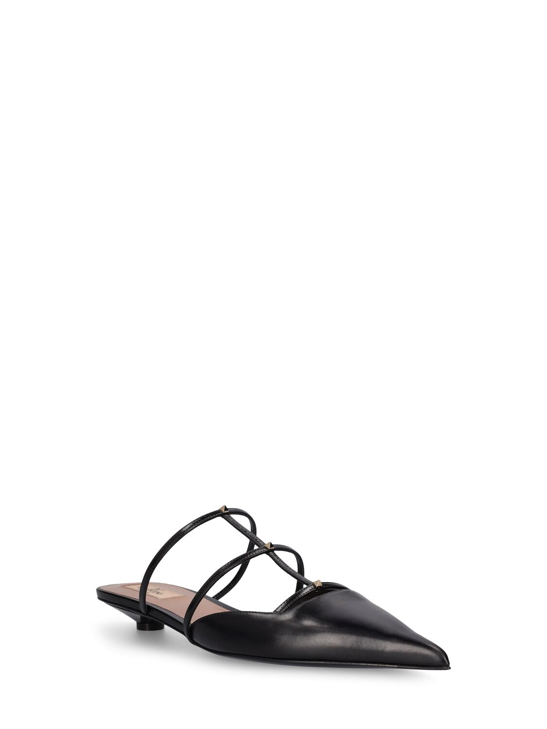 Shop Valentino 20mm Rockstud Leather Mules In Black