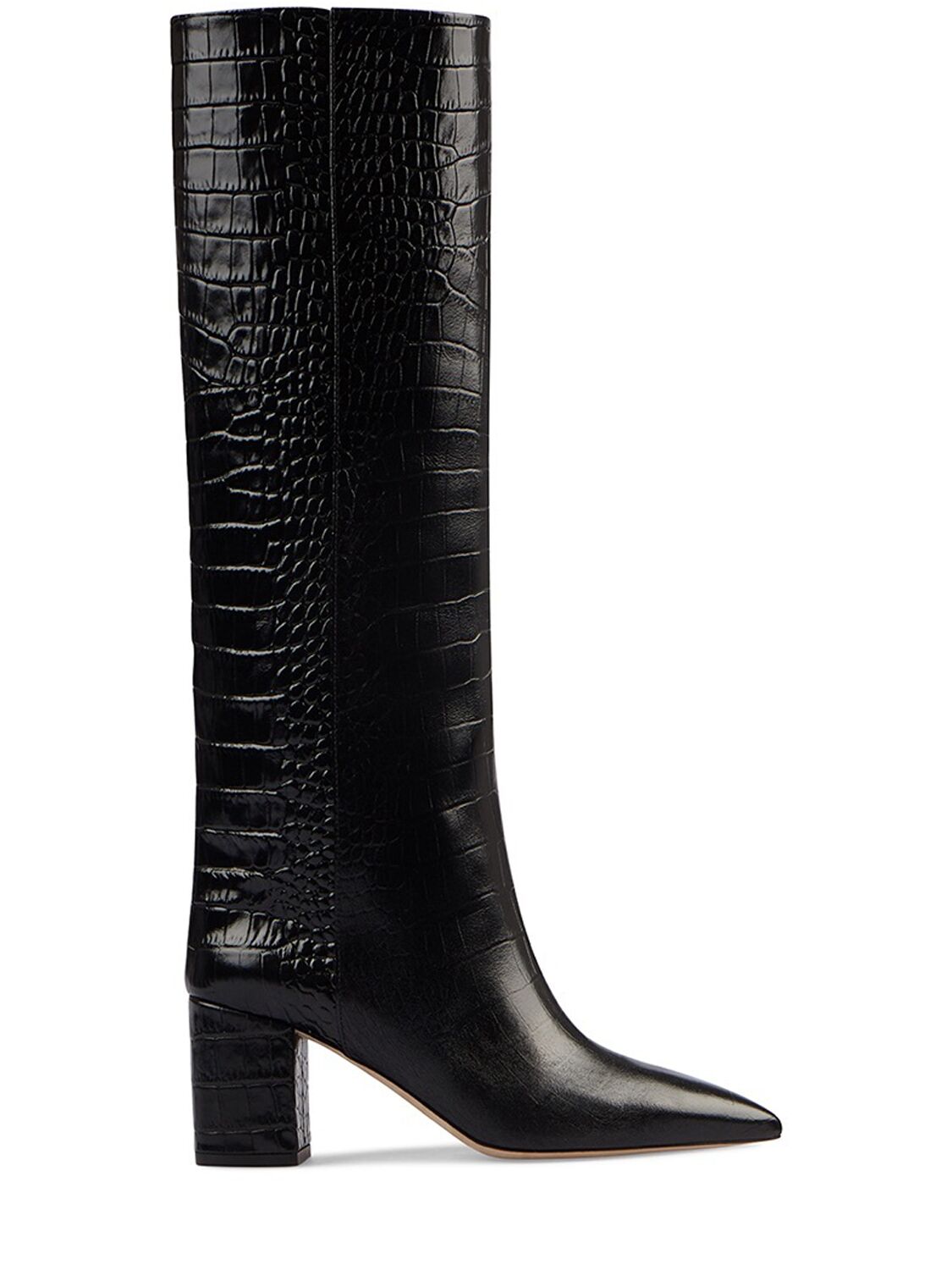 Paris Texas 70mm Anja Croc Embossed Boots In Black