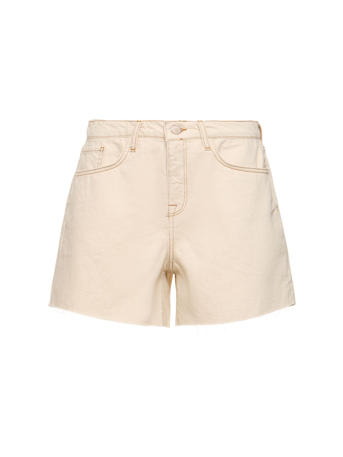 Triarchy T-long High Rise Denim Shorts In White