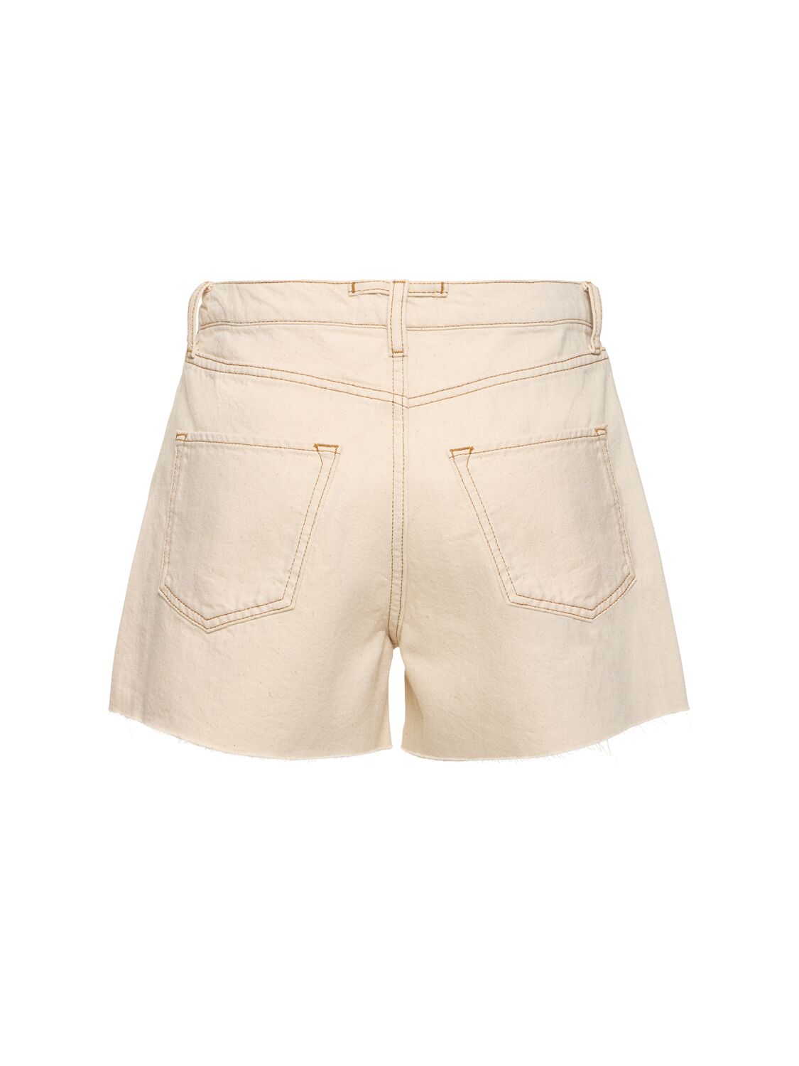 Shop Triarchy T-long High Rise Denim Shorts In White