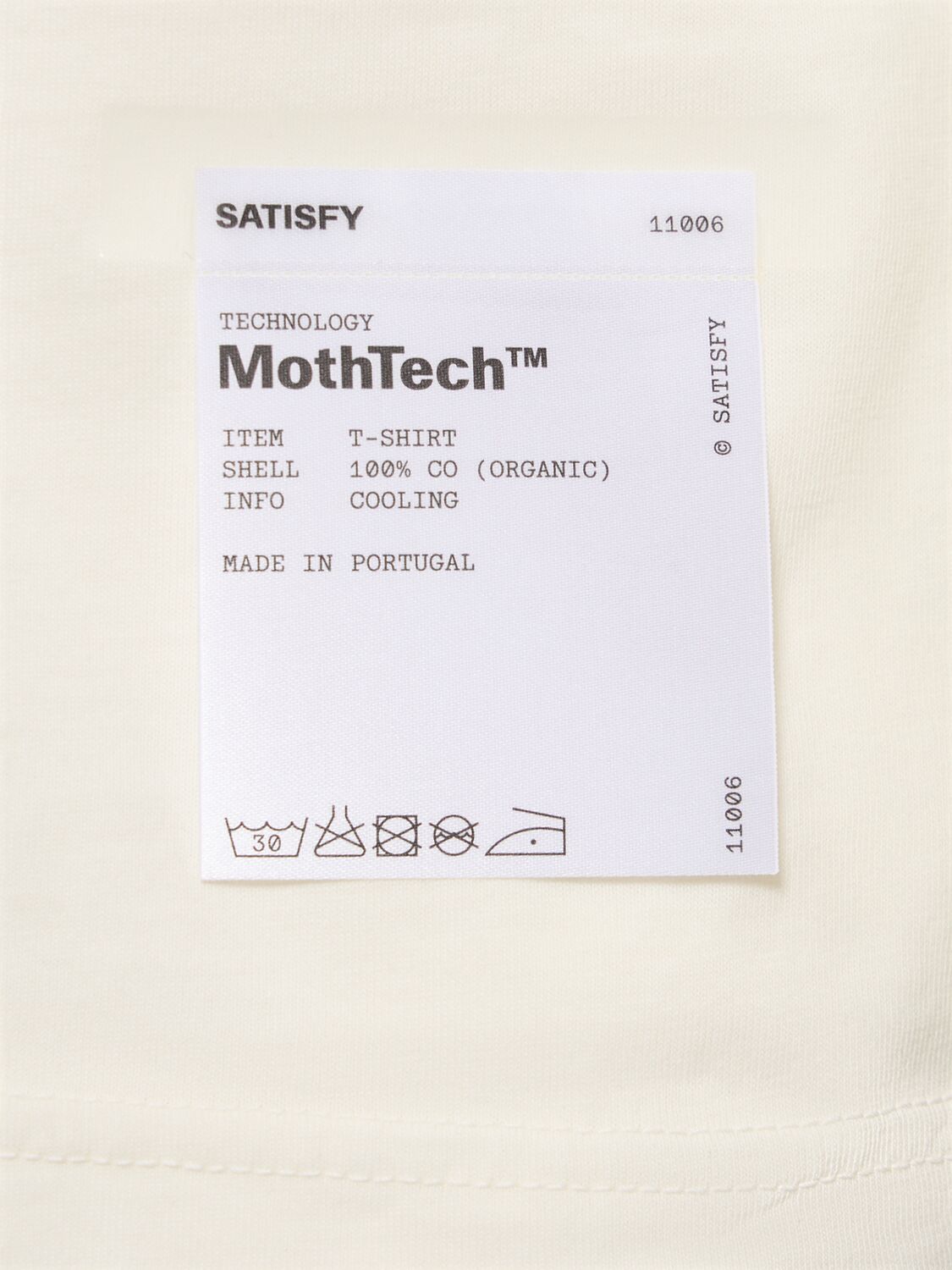 Shop Satisfy Mothtech Cotton T-shirt In Off-white
