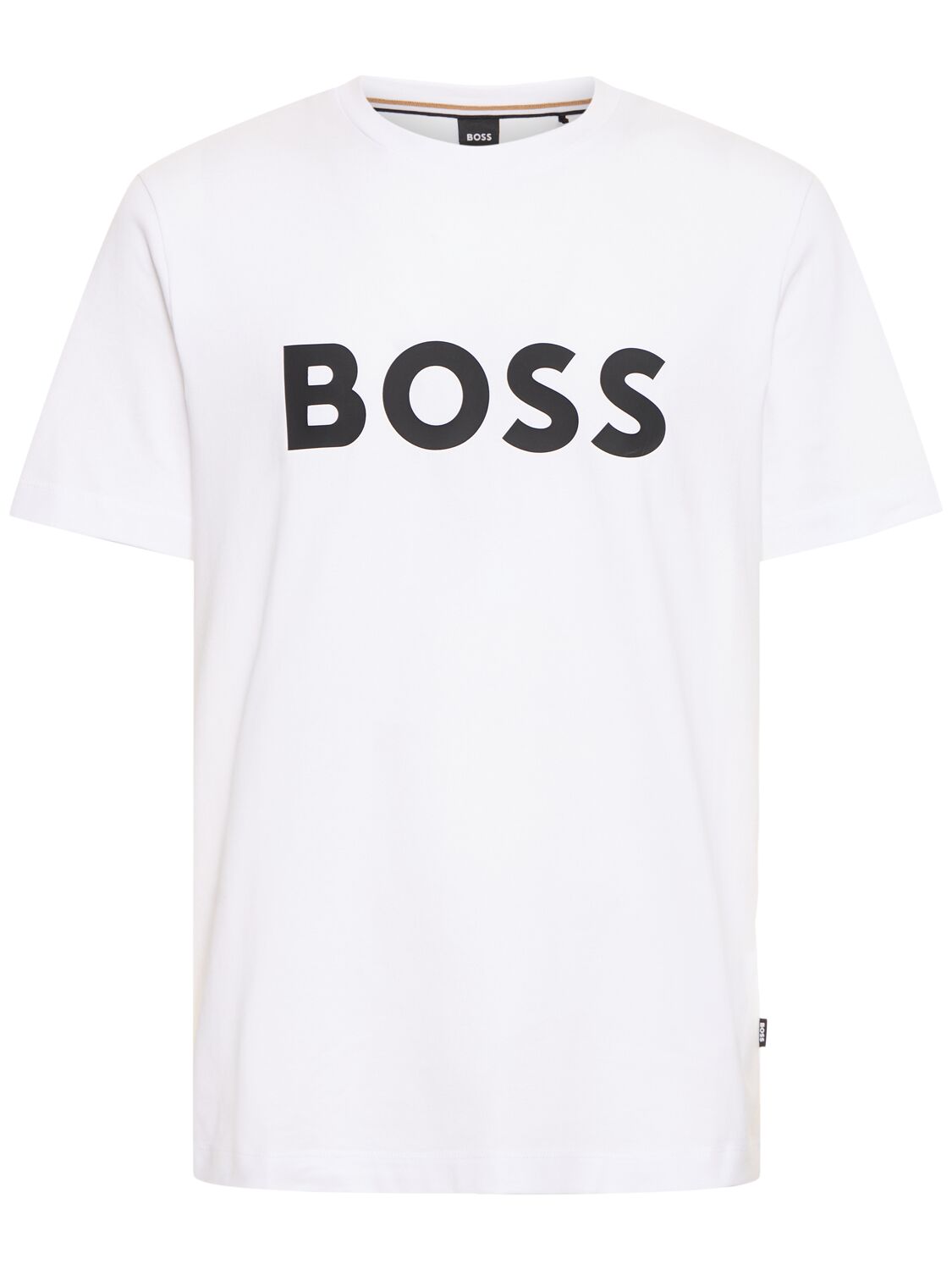 Shop Hugo Boss Tiburt 354 Logo Cotton T-shirt In White