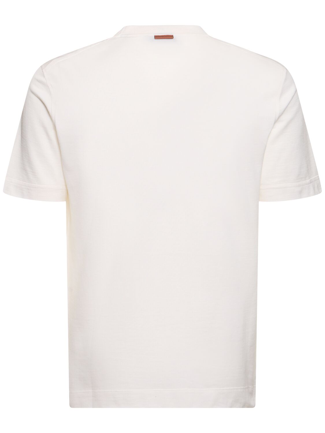 Shop Zegna Leggerissimo Cotton & Silk T-shirt In Ecru