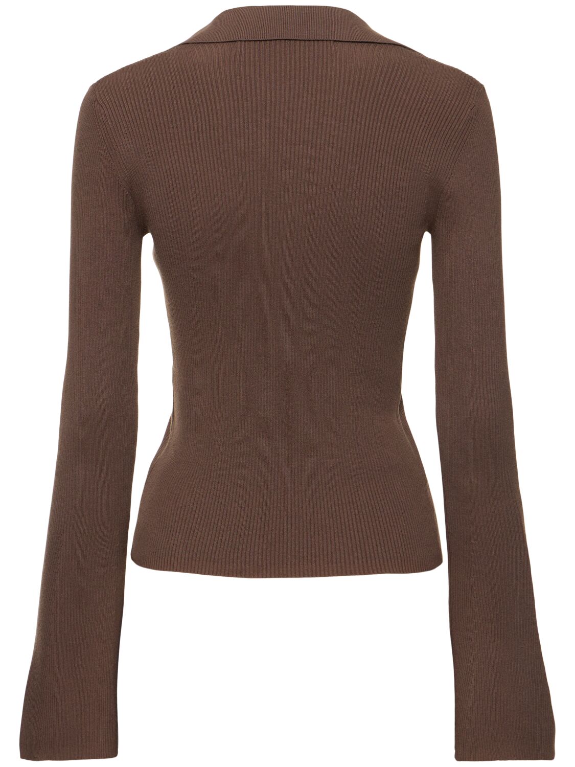 Shop Designers Remix Taliana Ribbed Cotton Blend Shirt In Brown