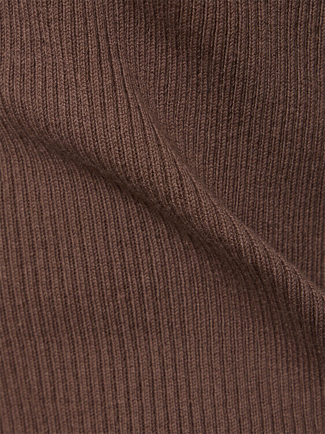 Shop Designers Remix Taliana Ribbed Cotton Blend Shirt In Brown
