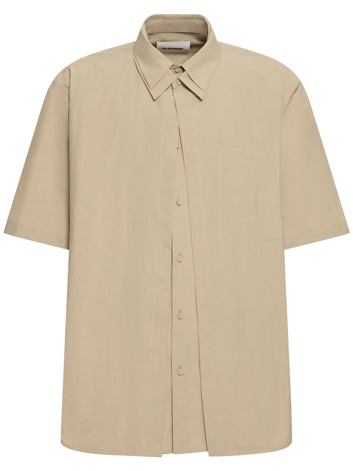 Jil Sander Boxy Fit Short Sleeve Cotton Shirt In Powder Green