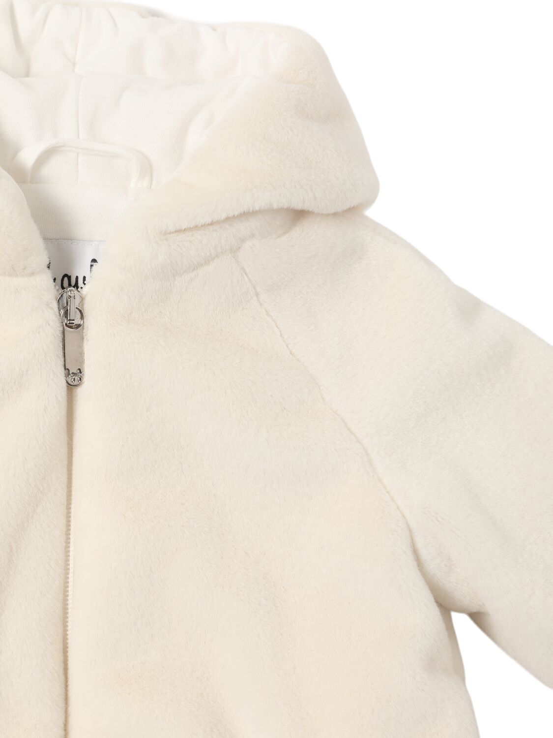 Shop Il Gufo Faux Fur Coat In White